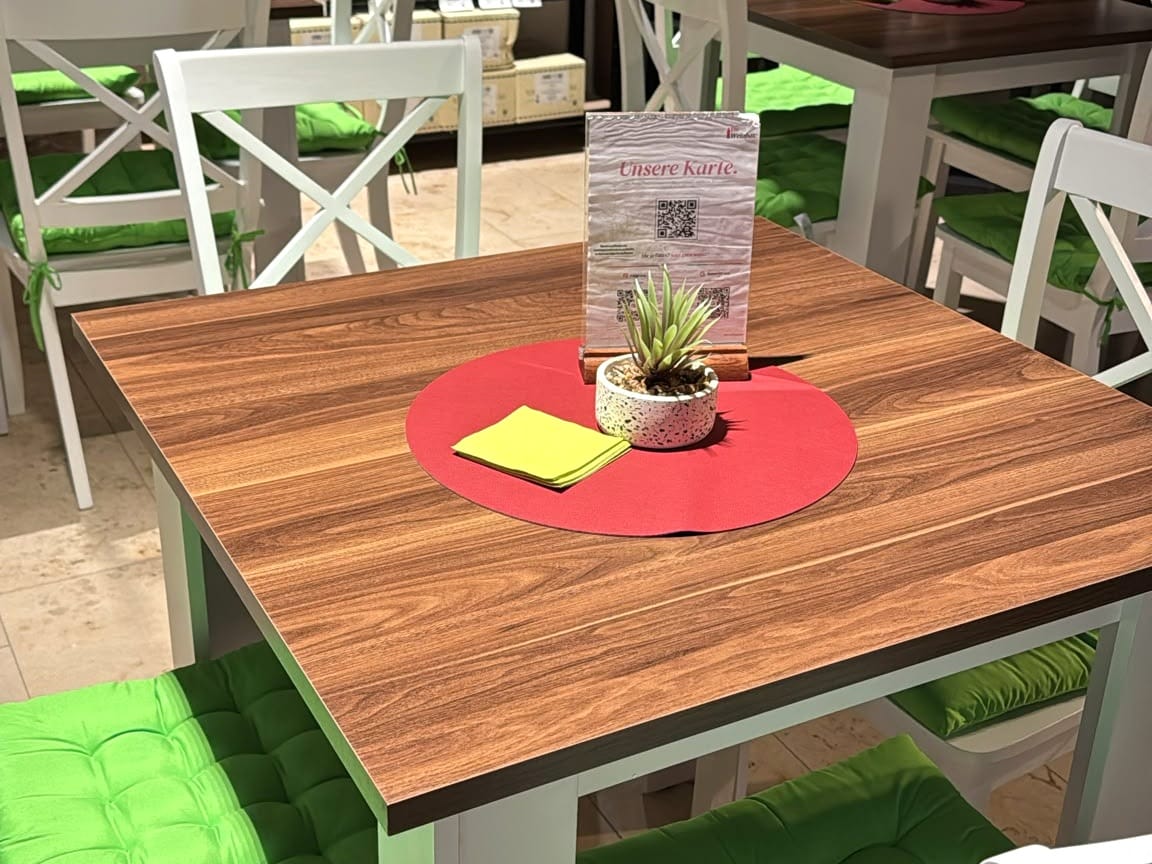 Die neuen Tische in der Weinbar